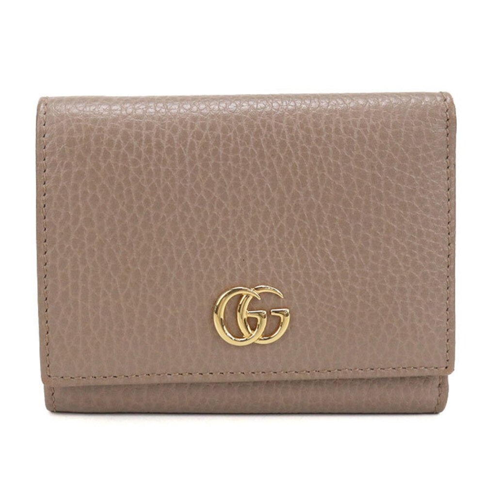 GUCCI Gucci Tri-fold Wallet 474746 GG Marmont Women's Brown